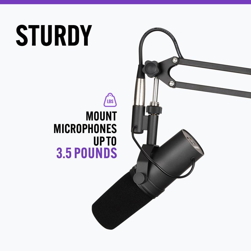 OnStage On-Stage MBS5000 Broadcast Mic Boom Arm - Experience Unparalleled Control and Versatility, Professional Boom Arm, Perfect for Podcasting, Broadcasting, and High-Fidelity Voice-Over Recordings - Image 5